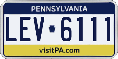 PA license plate LEV6111