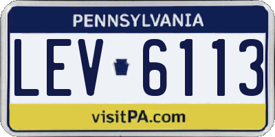 PA license plate LEV6113