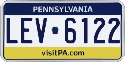 PA license plate LEV6122