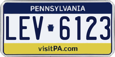 PA license plate LEV6123
