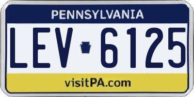 PA license plate LEV6125