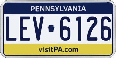 PA license plate LEV6126