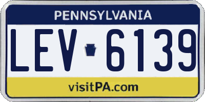 PA license plate LEV6139