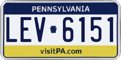 PA license plate LEV6151