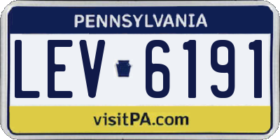 PA license plate LEV6191