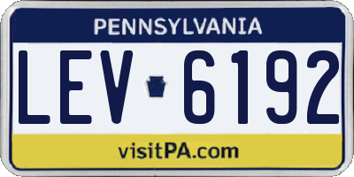 PA license plate LEV6192