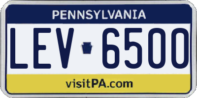 PA license plate LEV6500