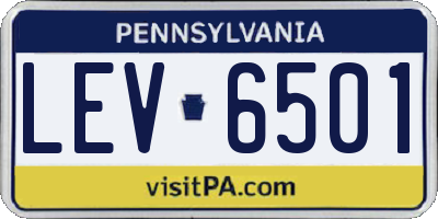 PA license plate LEV6501