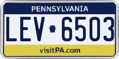 PA license plate LEV6503