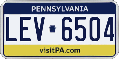 PA license plate LEV6504
