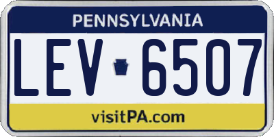 PA license plate LEV6507