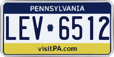 PA license plate LEV6512