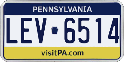 PA license plate LEV6514