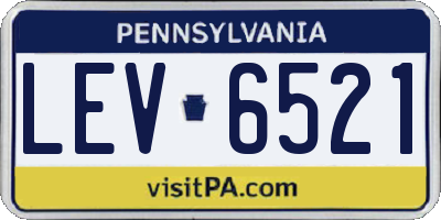 PA license plate LEV6521