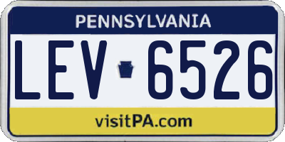 PA license plate LEV6526