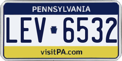PA license plate LEV6532