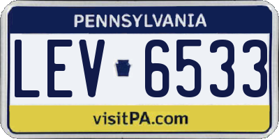 PA license plate LEV6533