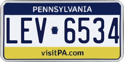 PA license plate LEV6534