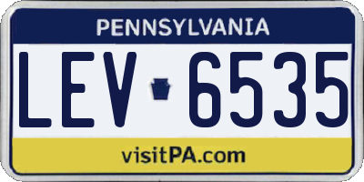 PA license plate LEV6535