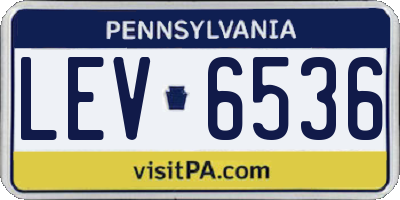 PA license plate LEV6536