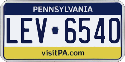 PA license plate LEV6540
