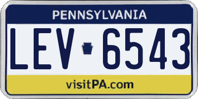 PA license plate LEV6543