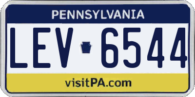 PA license plate LEV6544