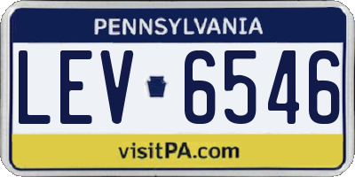 PA license plate LEV6546