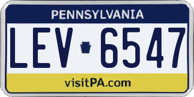 PA license plate LEV6547