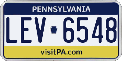 PA license plate LEV6548