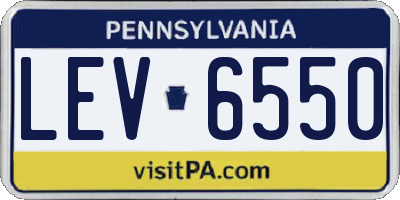 PA license plate LEV6550