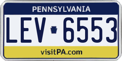 PA license plate LEV6553