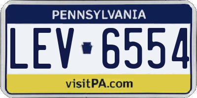 PA license plate LEV6554