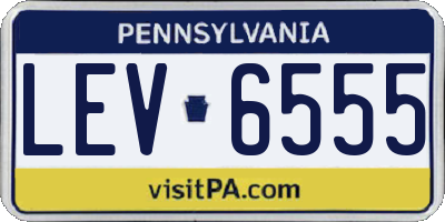 PA license plate LEV6555