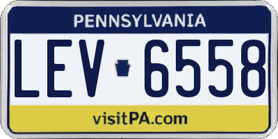 PA license plate LEV6558