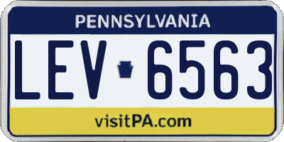 PA license plate LEV6563