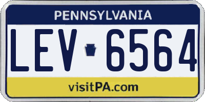 PA license plate LEV6564
