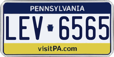 PA license plate LEV6565