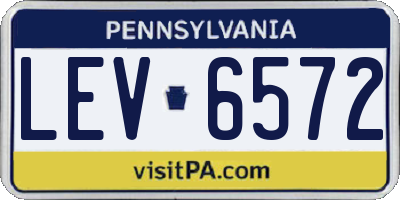 PA license plate LEV6572