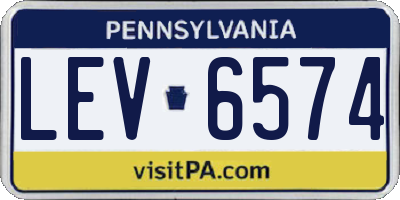 PA license plate LEV6574