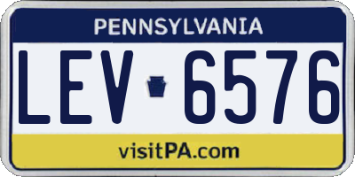 PA license plate LEV6576