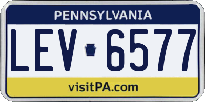 PA license plate LEV6577