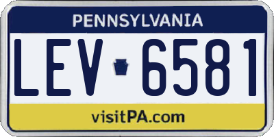 PA license plate LEV6581