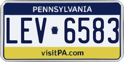 PA license plate LEV6583