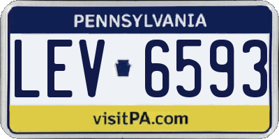 PA license plate LEV6593