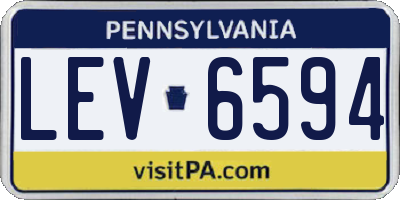 PA license plate LEV6594