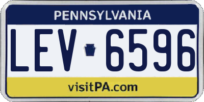 PA license plate LEV6596
