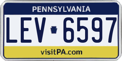PA license plate LEV6597