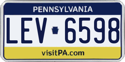 PA license plate LEV6598