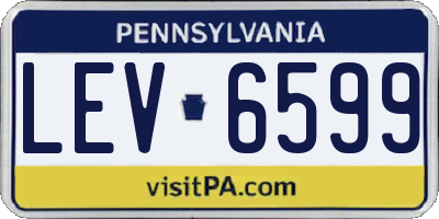 PA license plate LEV6599